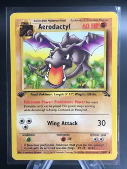 Aerodactyl 16/62 1st Edition Fossil Set Rare Non-Holo Pokemon Card - Image 1