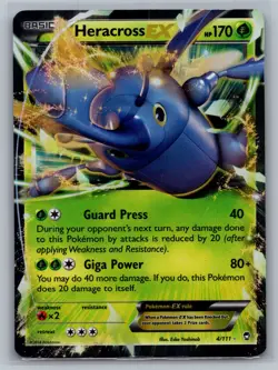 Heracross EX XY - Furious Fists #4/111 Ultra Rare,Holo Pokemon Card - Image 1