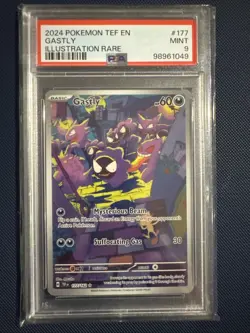 Pokemon TCG Gastly Illustration Rare IR Holo Card 177/162 Temporal Forces PSA 9 - Image 1
