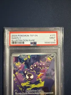 Pokemon TCG Gastly Illustration Rare IR Holo Card 177/162 Temporal Forces PSA 9 - Image 2