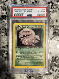 Pokemon Team Rocket Dark Weezing 14/82 1st Edition Holo PSA 10 (2000) - Image 1