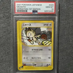 psa10 2001 pokemon japanese meowth expedition-1st edition - Image 1