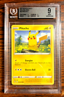 Pikachu Regular Common #049|BGS MINT 9|2021 SWSH Evolving Skies|Pokemon TCG|Subs - Image 1