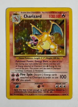 Pokemon Base Set Charizard 4/102 Unlimited Holo MP - Image 1