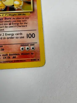 Pokemon Base Set Charizard 4/102 Unlimited Holo MP - Image 4