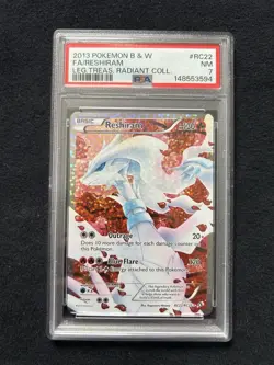 Pokemon 2013 Radiant Reshiram RC22/RC25 Full Art Holo PSA 7 - Image 1