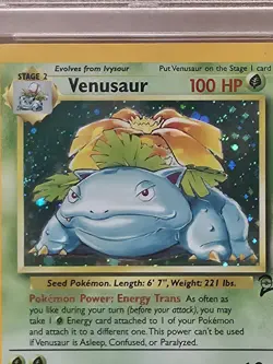 2000 Pokemon Venusaur Holo #18 Base II PSA 8 - Image 1