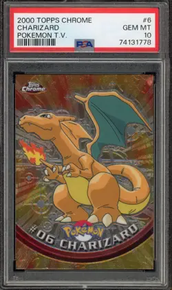 Pokemon Topps Chrome Charizard #06 PSA 10 Gem Mint - Image 1