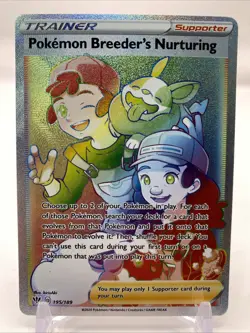 Pokemon Breeder's Nurturing (Secret) 195/189 Swsh03: Darkness Ablaze Holo - Image 1