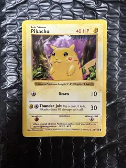 Pikachu 1999 Base Set Red Cheeks “Shadowless” Ungraded 58/102 - Image 1