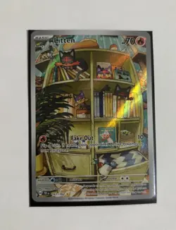 Pokemon TCG Litten Illustration Rare Full Art Holo 167/162 - Image 2