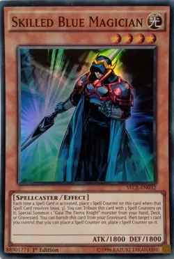 SECE-EN032 SKILLED BLUE MAGICIAN SUPER RARE 1ST EDITION YuGiOh CARD - Image 1