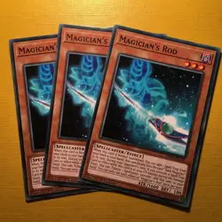 3 x Magician's Rod - YuGiOh - LEDD - 1st Edition - Mint Cards! (Dark Magician) - Image 1