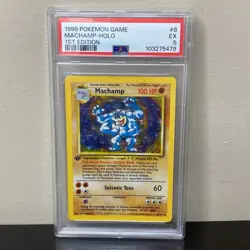Machamp Pokemon TCG Base Set Holo 1st Edition Rare Card 8/102 PSA 5 - Image 1