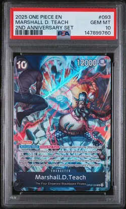 2025 One Piece English Version 2ND Anniversary Set Marshall D. Teach PSA 10 #093 - Image 1