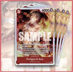 ONE PIECE TCG - PORTGAS.D.ACE x4 - ST15-005 RED Starter Deck - Portgas D Ace - Image 1
