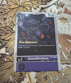 Digimon Card Game Soundbirdmon Pre-Release Foil Promo BT4-078 - Image 1