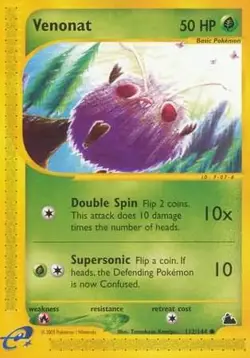 Pokemon Card - Skyridge 112/144 - VENONAT (common) - NM - Image 1