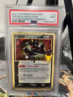 Greninja Gold Star SWSH144 Celebrations - ETB Promo Pokemon Card - PSA 9 Mint - Image 1