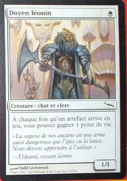 Doyen Leonin - Creature - Cat And Clerc - French Version - Card MTG Magic - Image 1
