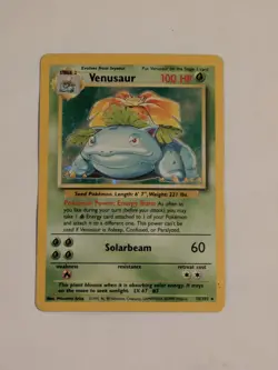 Pokemon TCG Venusaur Holo Rare Card Base Set 15/102, 1999 - Image 1