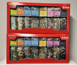 Pokemon Prismatic Evolutions 8 Mini-Tins with Promo Cards Costco IN HAND - Image 1