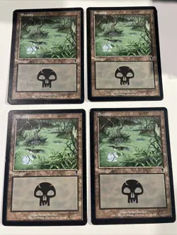 Magic The Gathering ODYSSEY 4 SWAMP land card Playset 002 - Image 1