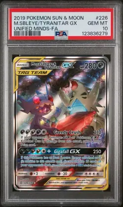 Pokemon Card Mega Sableye & Tyranitar GX 226/236 Sun & Moon Unified Minds PSA 10 - Image 1