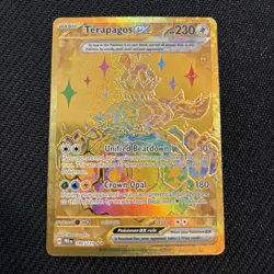 Pokemon TCG Terapagos EX Prismatic Evolution Card 180/131 Gold - Image 1