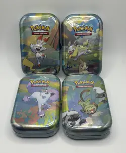 Pokemon TCG: Galar Pals Mini Tin (2 Booster Packs, Each with 10 Cards) 4 TINS! 820650807077 - Image 1