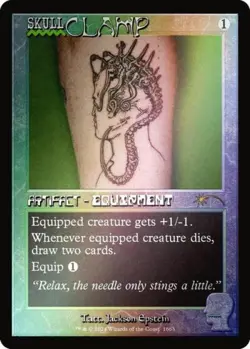 MTG English Skullclamp (Rainbow Foil 1663) NM Foil Secret Lair - Image 1