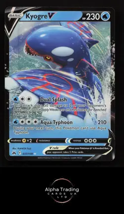 Kyogre V 037/159 Holo V Rare Crown Zenith Pokemon Near Mint - Image 1
