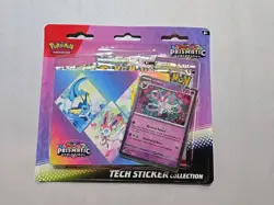 POKEMON PRISMATIC EVOLUTIONS TECH STICKER COLLECTION 3 BOOSTERS 1 SYLVEON FOIL - Image 1