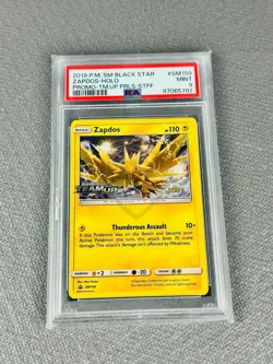 Pokemon PSA 9 Zapdos Sm159 STAFF Prerelease Black Star English Mint - Image 2