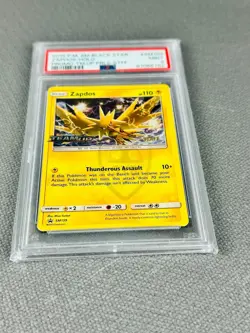 Pokemon PSA 9 Zapdos Sm159 STAFF Prerelease Black Star English Mint - Image 3