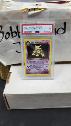 2000 DARK ALAKAZAM HOLO RARE TEAM ROCKET POKEMON TCG PSA 7 NEAR MINT #1/82 - Image 1