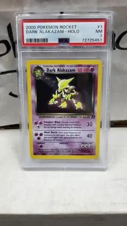 2000 DARK ALAKAZAM HOLO RARE TEAM ROCKET POKEMON TCG PSA 7 NEAR MINT #1/82 - Image 2