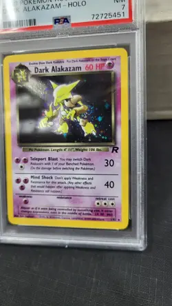 2000 DARK ALAKAZAM HOLO RARE TEAM ROCKET POKEMON TCG PSA 7 NEAR MINT #1/82 - Image 3