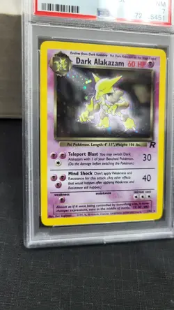 2000 DARK ALAKAZAM HOLO RARE TEAM ROCKET POKEMON TCG PSA 7 NEAR MINT #1/82 - Image 4