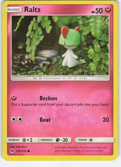 Ralts 139/214 Common SM - Lost Thunder HP Pokemon - Image 1