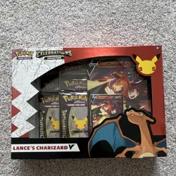 Pokemon TCG Celebrations Lance's Charizard V Collection Box English - Image 1