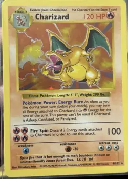 Pokemon TCG Charizard 4/102 Base Set Shadowless Holo Rare 1999 Eng 120HP - Image 1