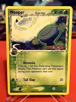Wooper 71/101 Common Dragon Frontiers Pokemon Reverse Holo Lightly Played - Image 1