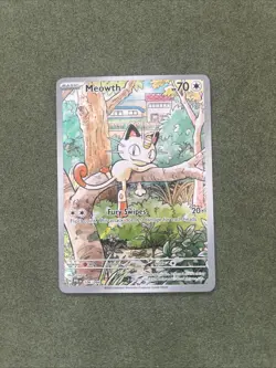 2025 Meowth 106/094 Illustration Rare Holo NM ME02: Phantasmal Flames Pokemon - Image 1