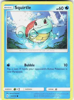 Squirtle 33/214 Common Unbroken Bonds Pokemon Near Mint - Image 1