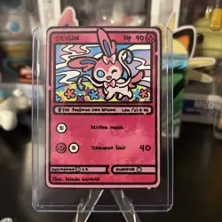Sylveon LOMPATAN PERTAMA Selada Gambar Pokemon Fan Art Card - Image 1