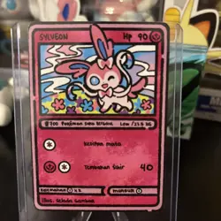 Sylveon LOMPATAN PERTAMA Selada Gambar Pokemon Fan Art Card - Image 4