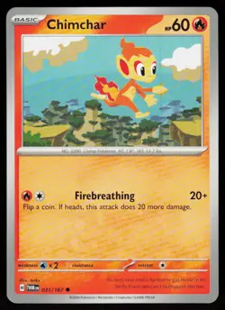 Chimchar 031/167 Common Twilight Masquerade Pokemon Near Mint - Image 1