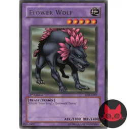 Yugioh Flower Wolf LOB-E087 Rare 1st Edition LP - Image 1