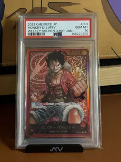 [PSA 10] Monkey D. Luffy ST01-001 Weekly Shonen Jump Gold Leader JAP ONE PIECE - Image 1